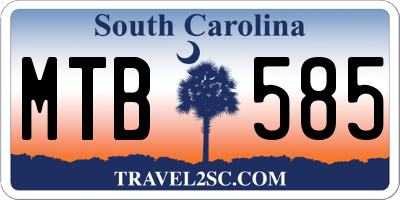 SC license plate MTB585