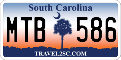 SC license plate MTB586