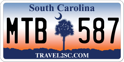 SC license plate MTB587