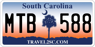 SC license plate MTB588