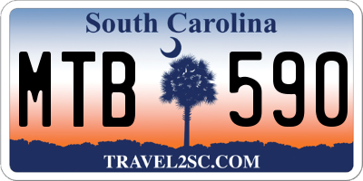 SC license plate MTB590