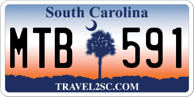 SC license plate MTB591