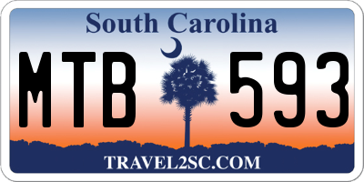 SC license plate MTB593