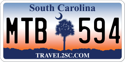 SC license plate MTB594