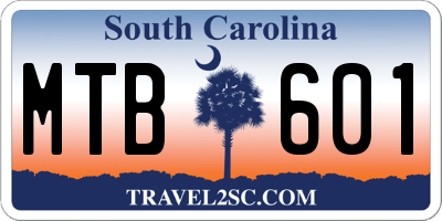 SC license plate MTB601