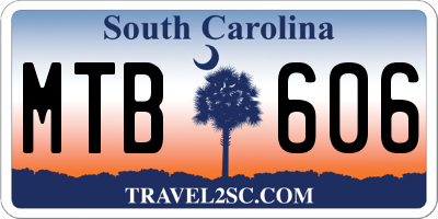 SC license plate MTB606
