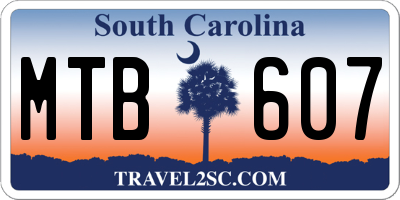 SC license plate MTB607