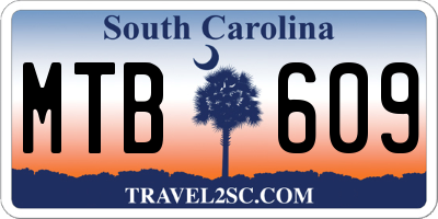 SC license plate MTB609