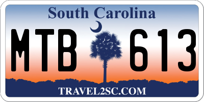 SC license plate MTB613