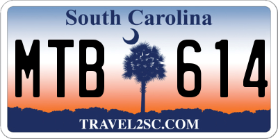 SC license plate MTB614