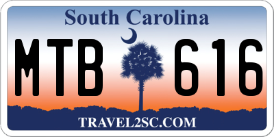 SC license plate MTB616