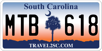 SC license plate MTB618