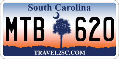 SC license plate MTB620