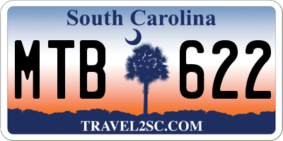 SC license plate MTB622