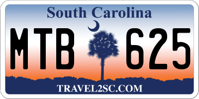SC license plate MTB625