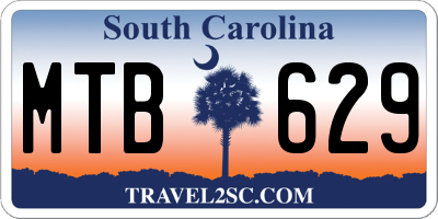 SC license plate MTB629