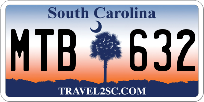SC license plate MTB632