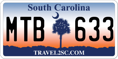 SC license plate MTB633