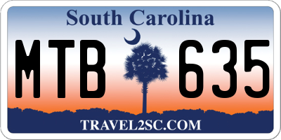 SC license plate MTB635