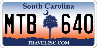SC license plate MTB640