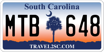 SC license plate MTB648
