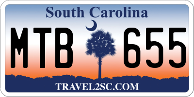 SC license plate MTB655