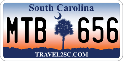 SC license plate MTB656
