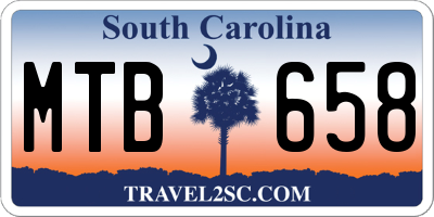 SC license plate MTB658