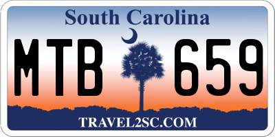 SC license plate MTB659