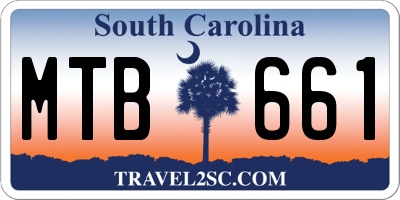 SC license plate MTB661