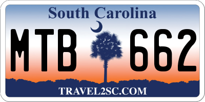 SC license plate MTB662