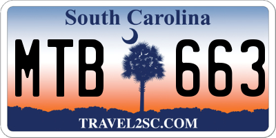 SC license plate MTB663