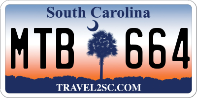 SC license plate MTB664