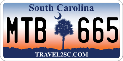 SC license plate MTB665
