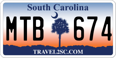 SC license plate MTB674