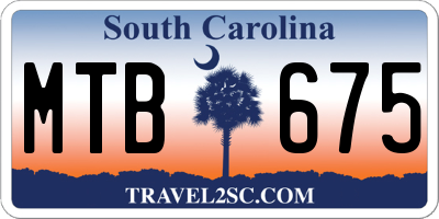 SC license plate MTB675