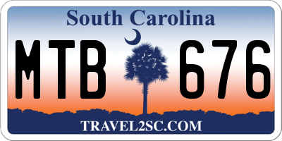 SC license plate MTB676
