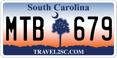 SC license plate MTB679