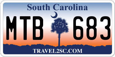 SC license plate MTB683