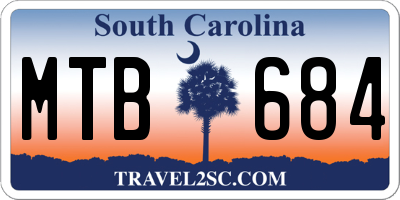 SC license plate MTB684