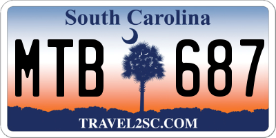 SC license plate MTB687