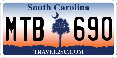 SC license plate MTB690