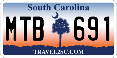SC license plate MTB691