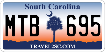 SC license plate MTB695