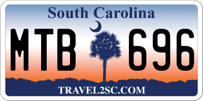 SC license plate MTB696