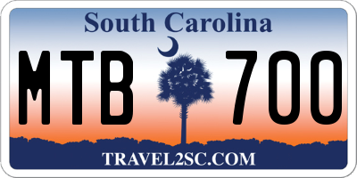 SC license plate MTB700