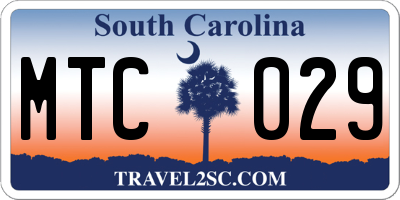 SC license plate MTC029