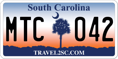 SC license plate MTC042