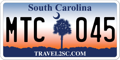 SC license plate MTC045