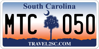 SC license plate MTC050